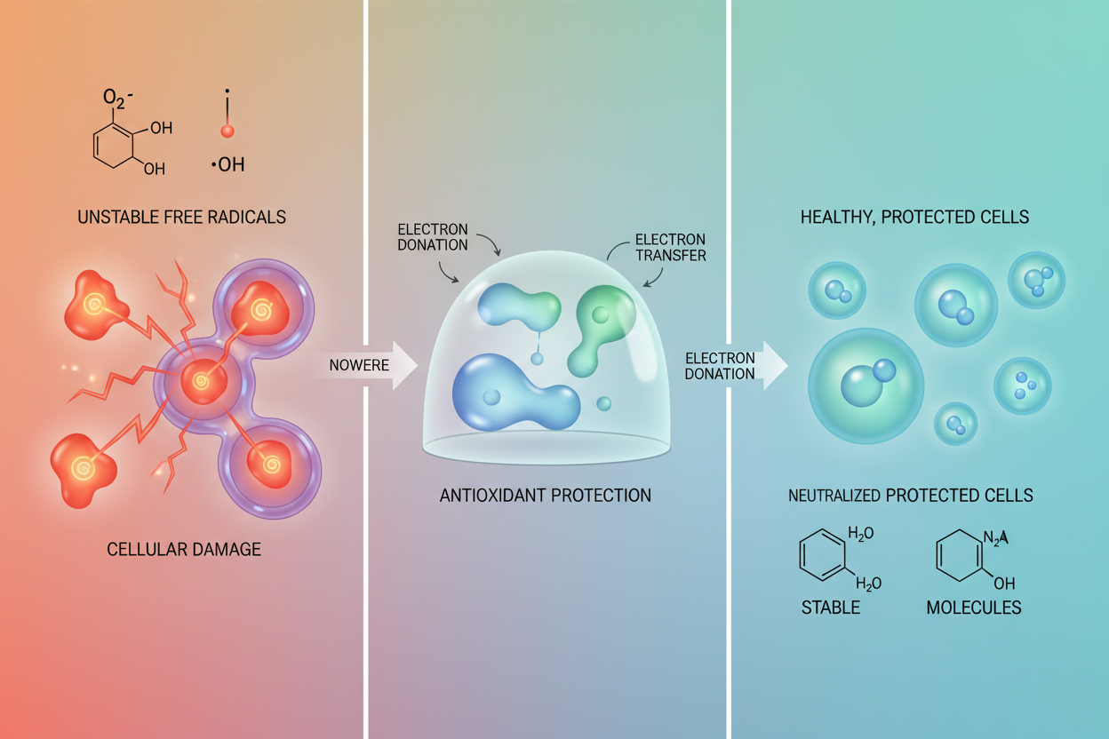 Anti-oxidation is the process of preventing or slowing down oxidation—a reaction where molecules lose electrons, often causing damage. Antioxidants work by neutralizing harmful free radicals, protecting materials and biological cells from degradation, aging, and oxidative stress.