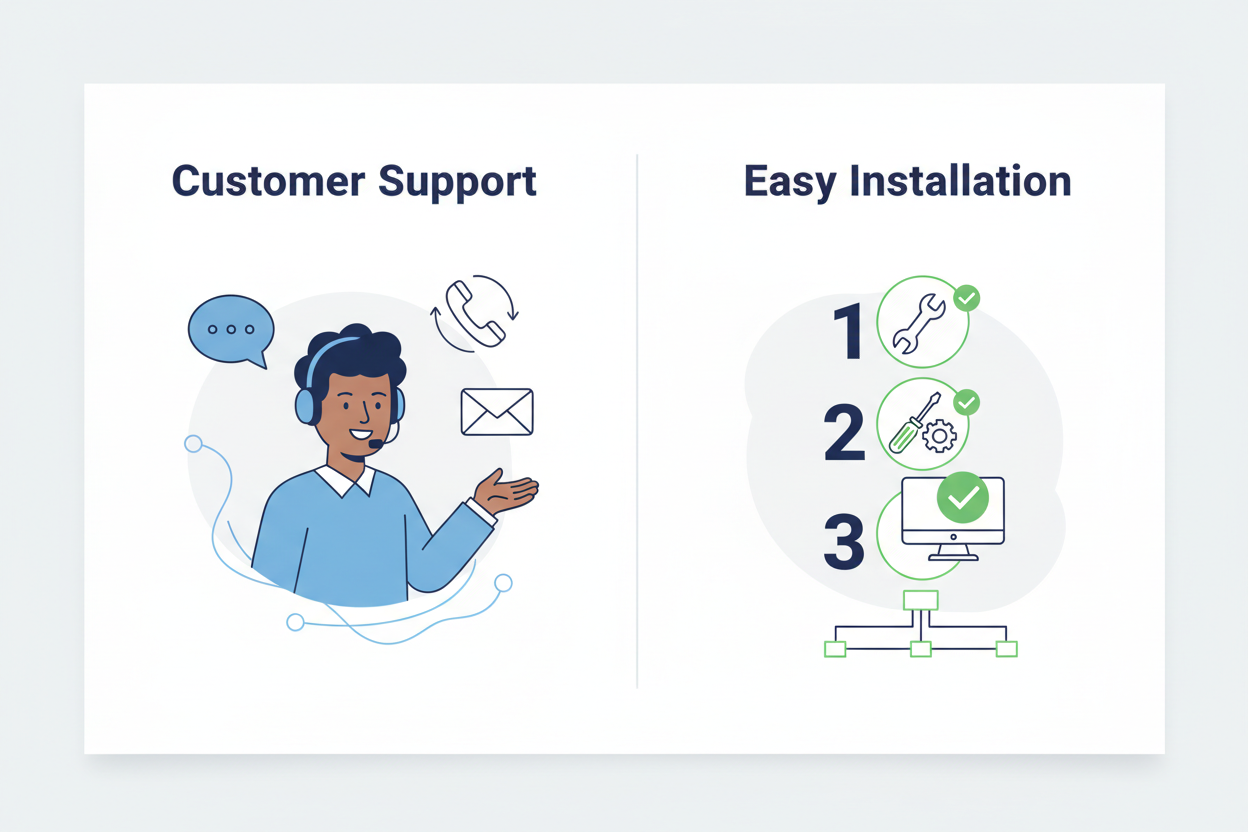 <strong>Reliable support & easy installation</strong>